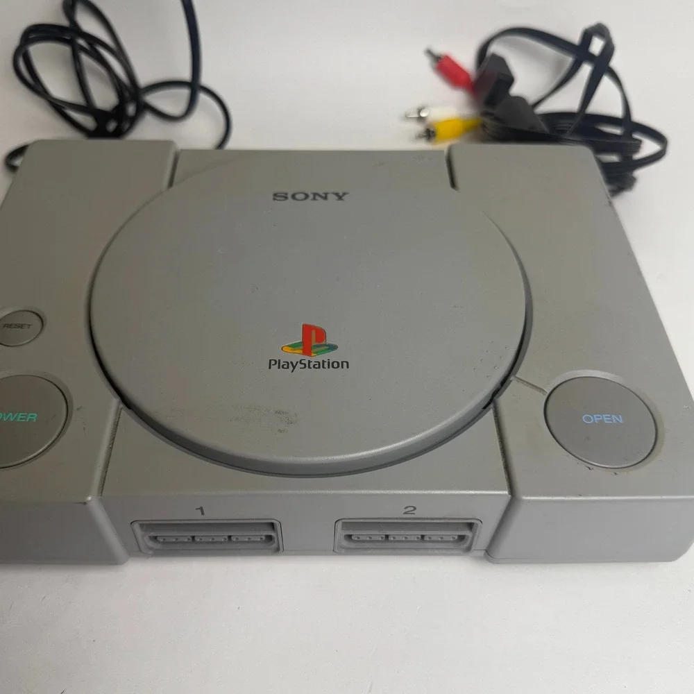 Sony PlayStation 1 Console WORKS Bundle with AV Power Cables and Memory Card